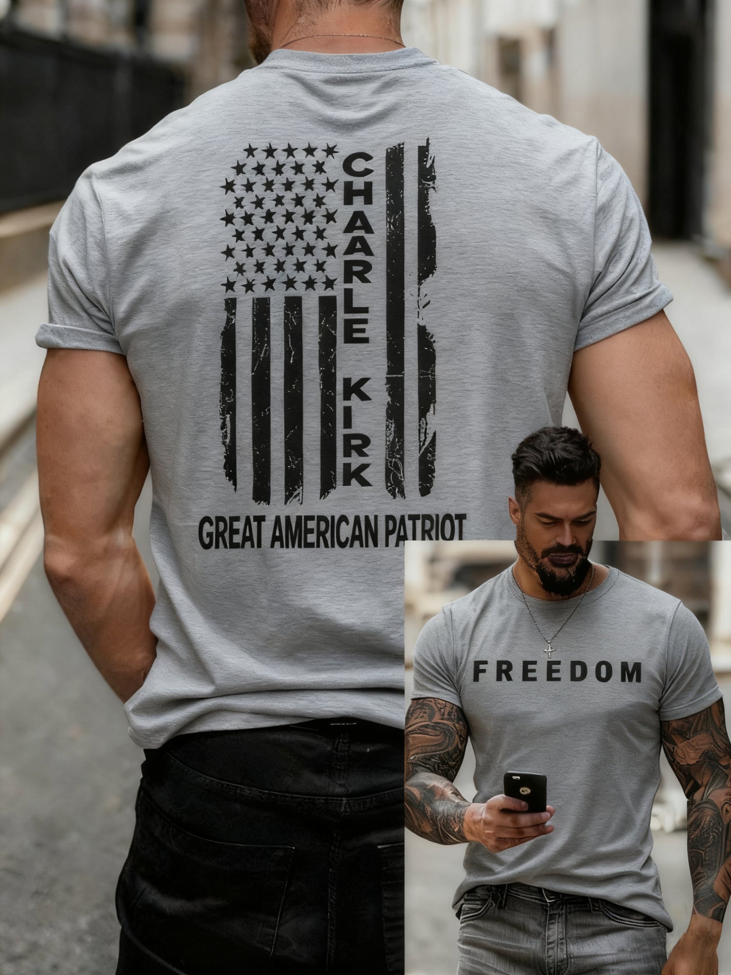 Men's Freedom Printed Casual T-shirt