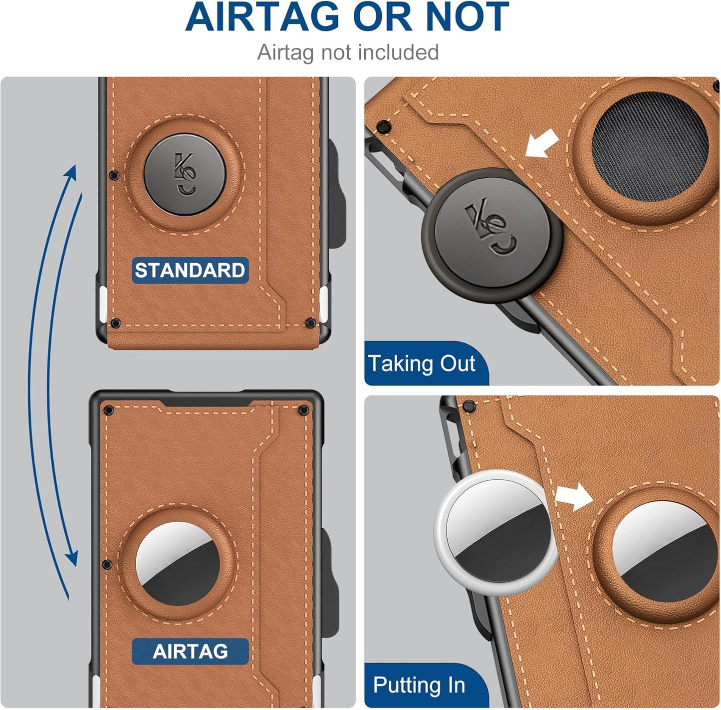 đ„Last Day 49% OFFđ„Wallet for Men - with Pop Up Aluminum Case Money Clip Slim Leather Slots Credit Card Holder RFID Blocking Bifold Minimalist Wallet