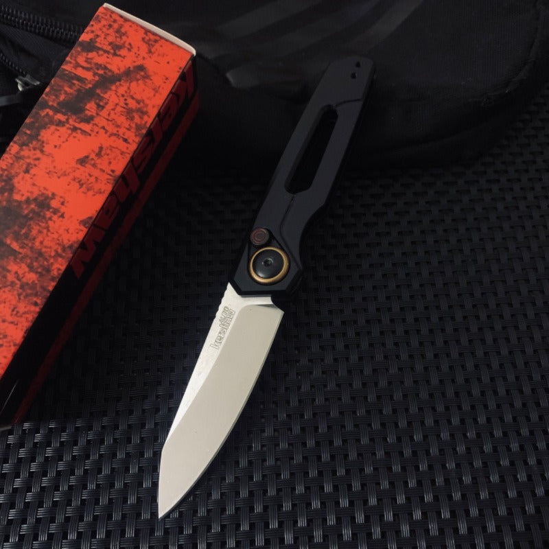 Spring Assist Button Lock Knife, 7550, Stainless Steel