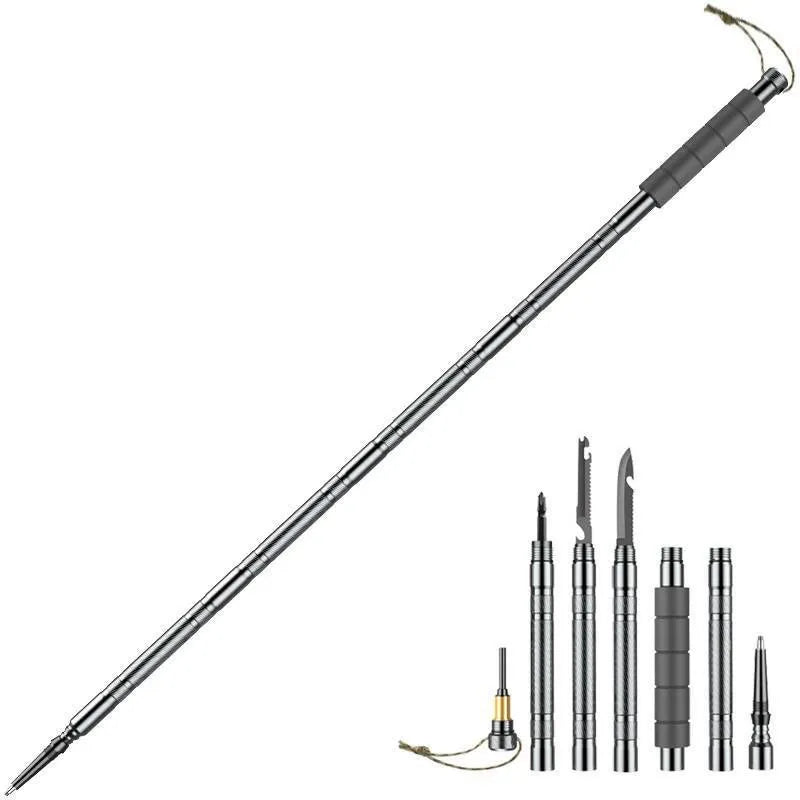 7-in-1 Tactical Trekking Stick – Ultimate Survival Gear for Hiking & Camping