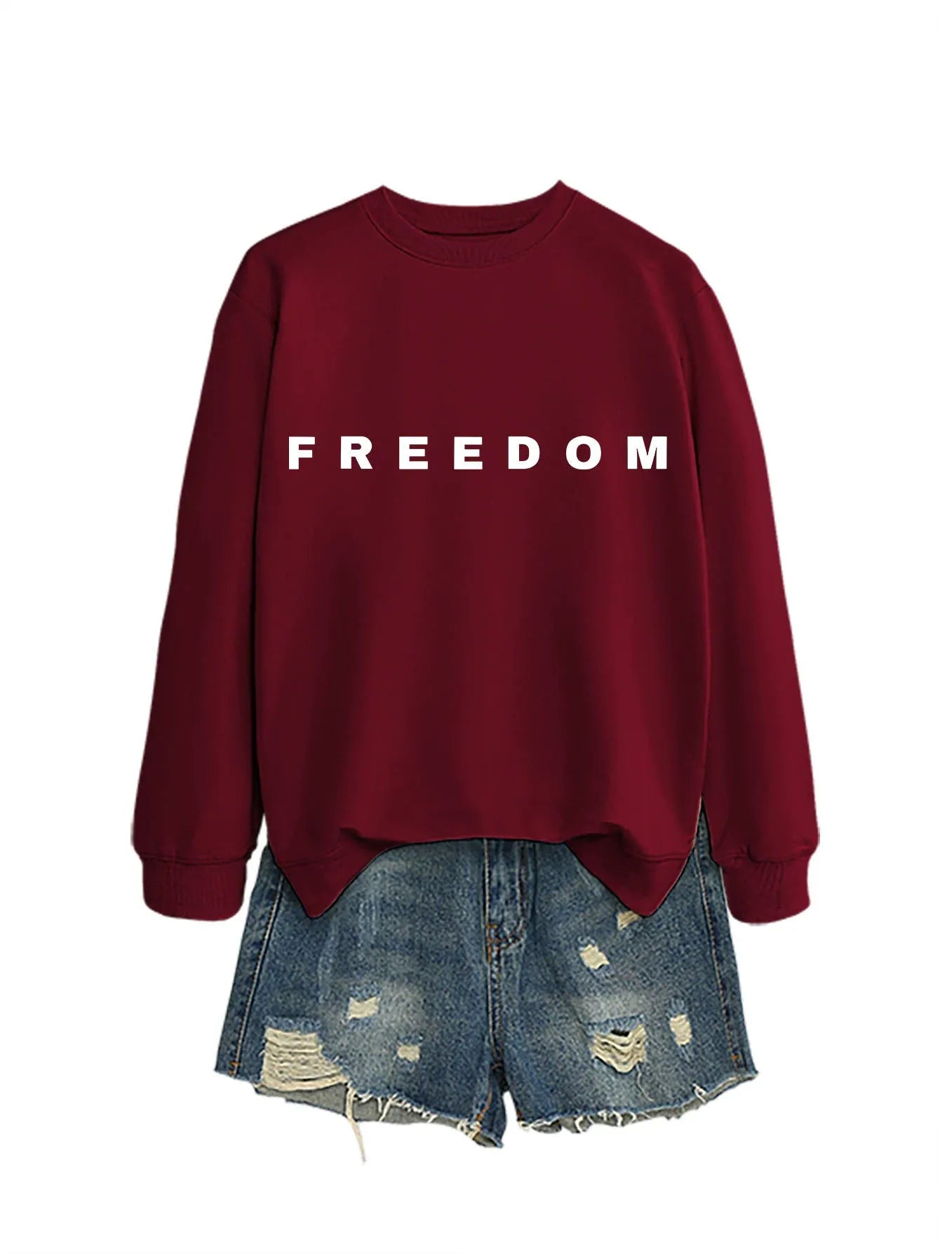 Women's Freedom Print Crew Neck T-Shirt