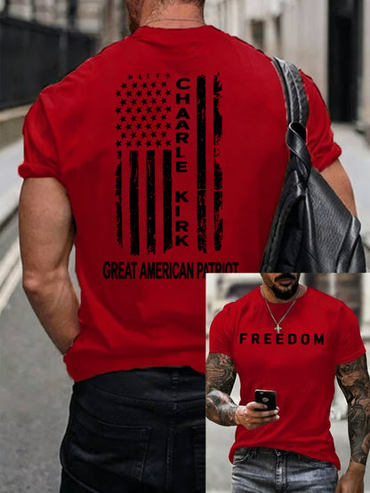 Men's Freedom Printed Casual T-shirt