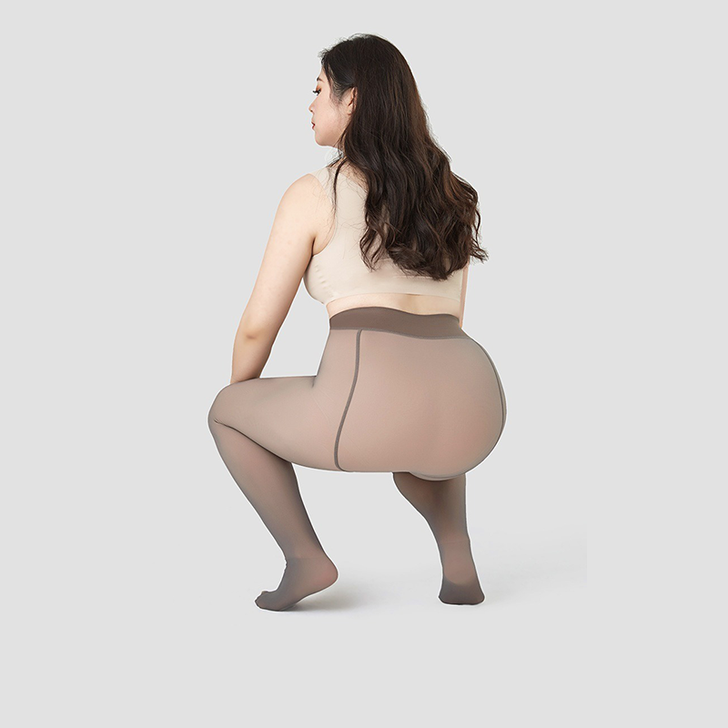 Flawless Legs Fake Translucent Warm Plush Lined Elastic Tights