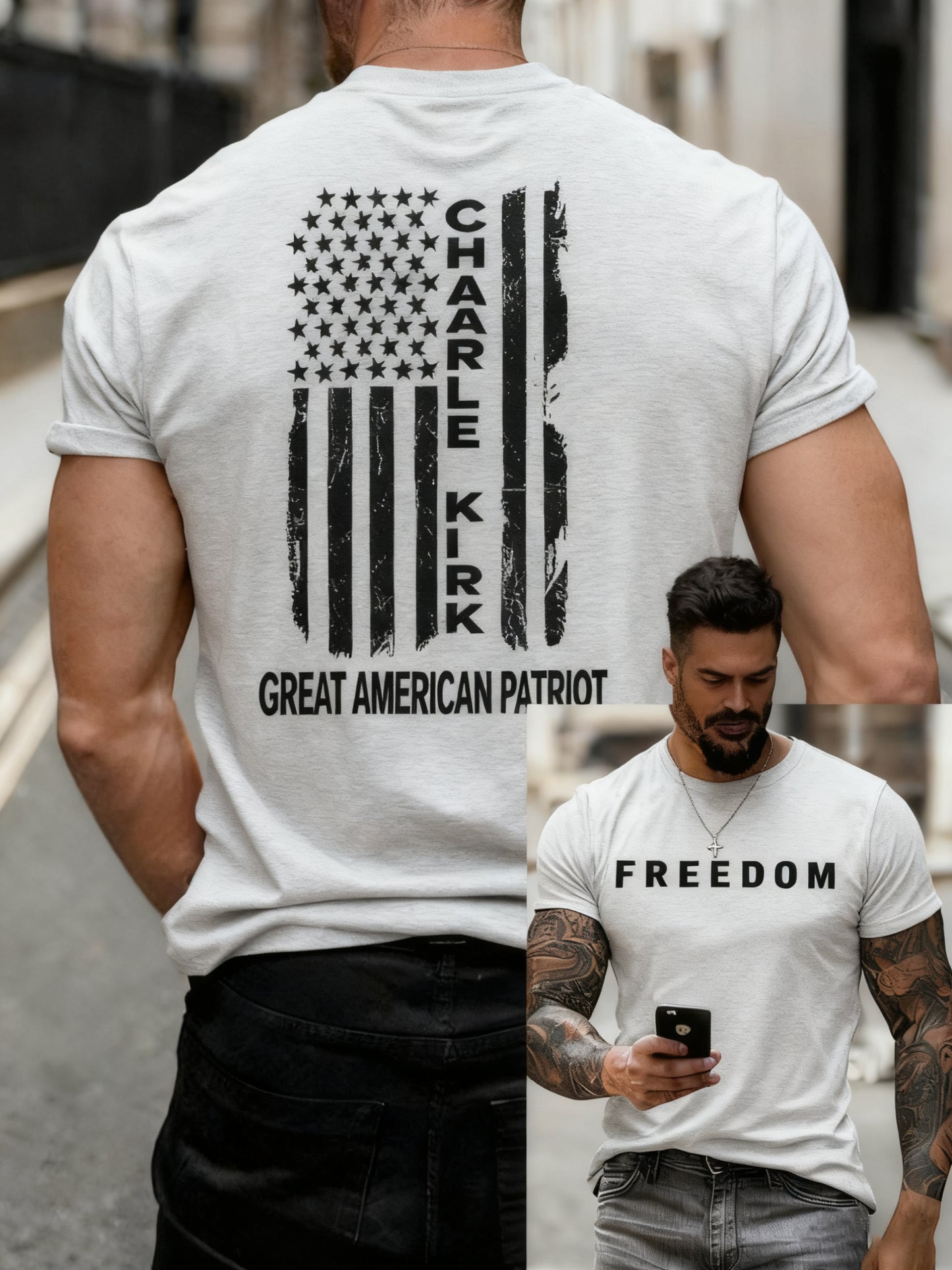 Men's Freedom Printed Casual T-shirt