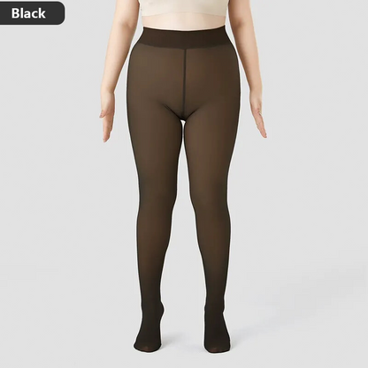 Flawless Legs Fake Translucent Warm Plush Lined Elastic Tights