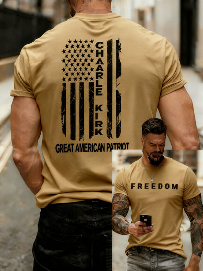Men's Freedom Printed Casual T-shirt