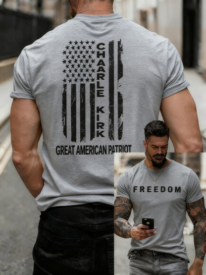 Men's Freedom Printed Casual T-shirt
