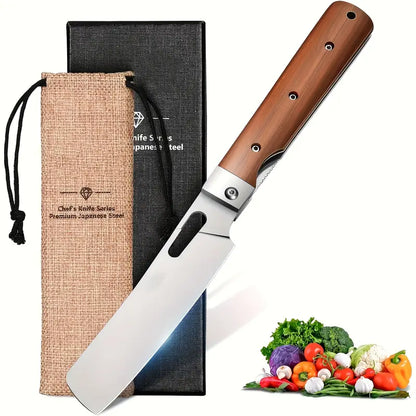 440C Stainless Steel Wood Handle Portable Chef Knife