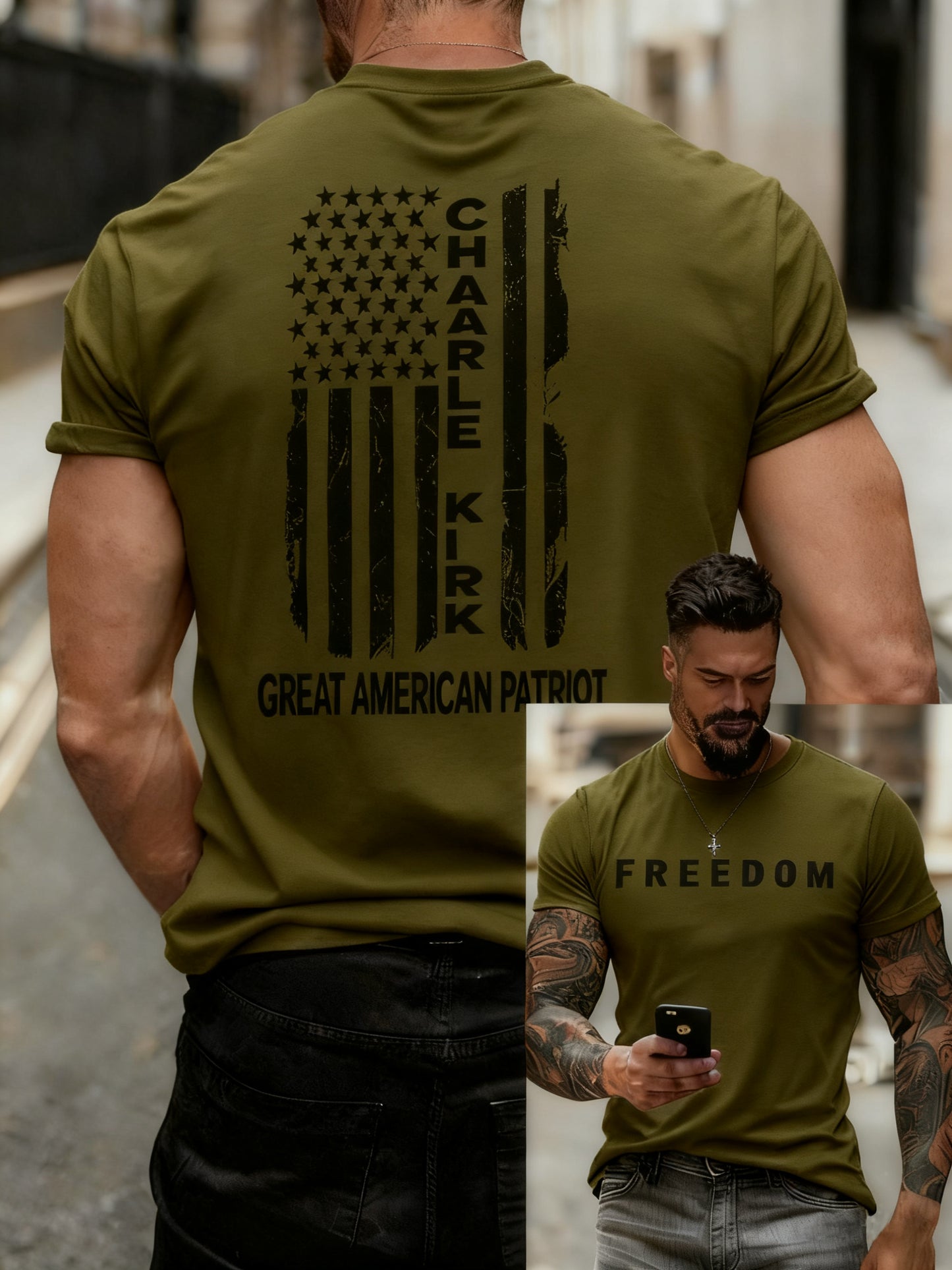 Men's Freedom Printed Casual T-shirt