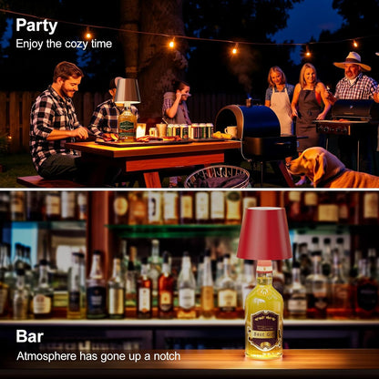 Wireless Bottle Lamp – 3-Color Rechargeable Touch Light