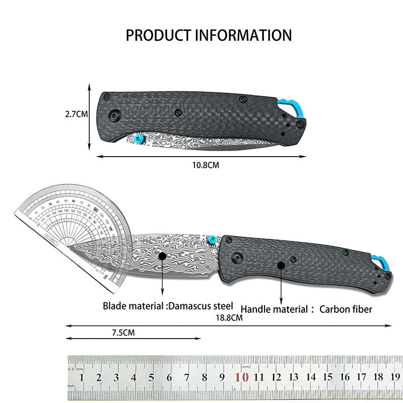 BM535C Vg10 Damascus Blade Carobon Fiber Handle Pocket Knife