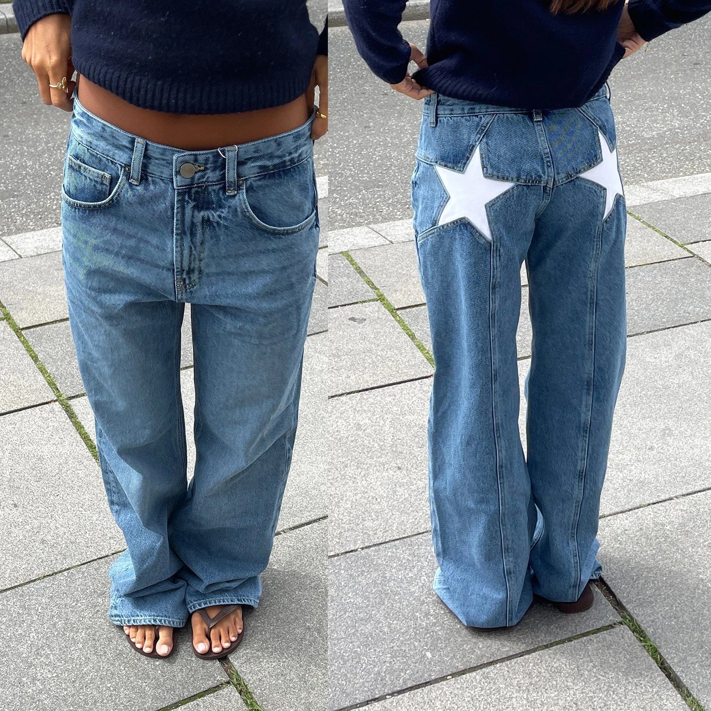 New trends for 2025-Star jeans with red Stars