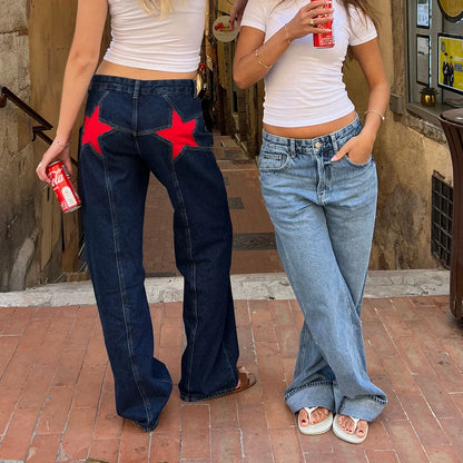 New trends for 2025-Star jeans with red Stars