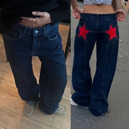 New trends for 2025-Star jeans with red Stars