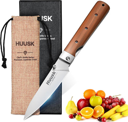 440C Stainless Steel Wood Handle Portable Chef Knife