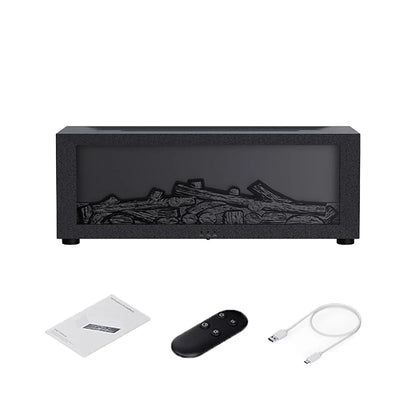 Smart Humidifier & Essential Oil Diffuser – Realistic LED Fireplace Ambiance