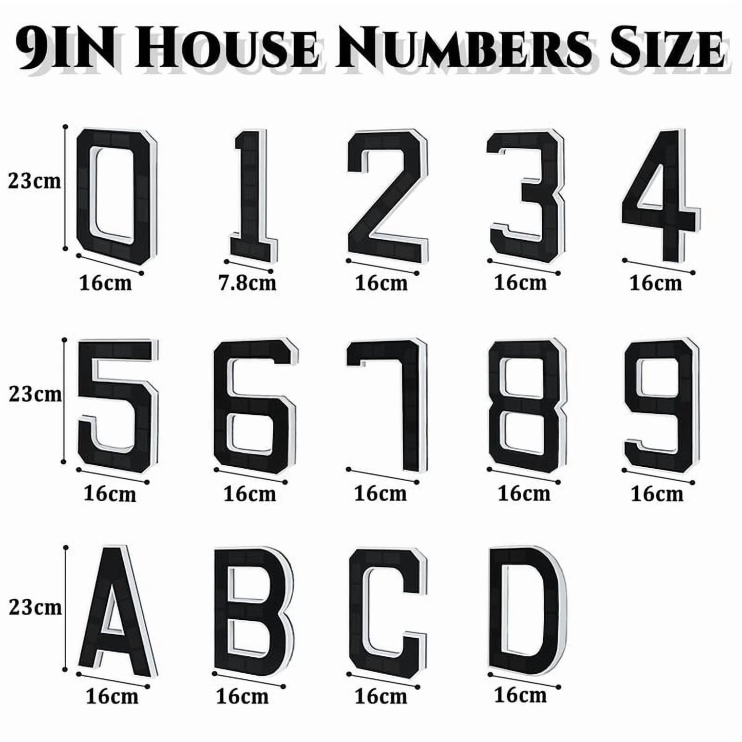 9 Inch Solar Lighted House Numbers for Outside