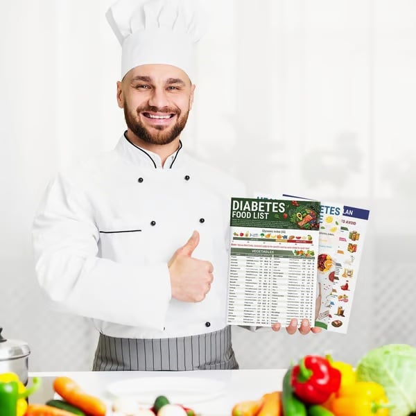 🎁Last Day Sale 48% OFF - 3 Count Diabetes Food List & Meal Planner - Low GI Foods, Calories, Glycemic Index, and Vitamin Chart