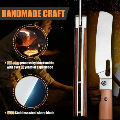 440C Stainless Steel Wood Handle Portable Chef Knife