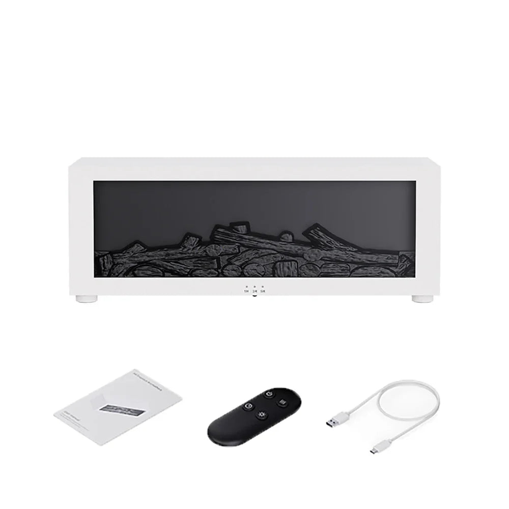 Smart Humidifier & Essential Oil Diffuser – Realistic LED Fireplace Ambiance