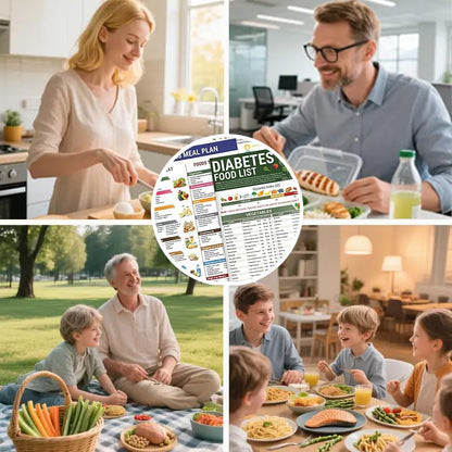 🎁Last Day Sale 48% OFF - 3 Count Diabetes Food List & Meal Planner - Low GI Foods, Calories, Glycemic Index, and Vitamin Chart