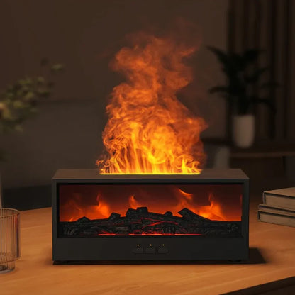 Smart Humidifier & Essential Oil Diffuser – Realistic LED Fireplace Ambiance