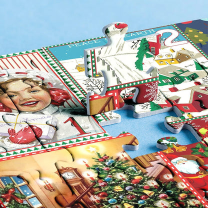 Christmas Advent Calendar Jigsaw Puzzle – 1000pcs Festive Holiday Countdown Fun