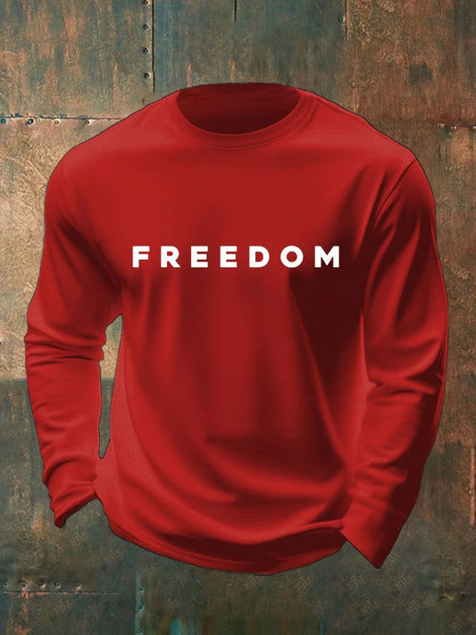 Men's Freedom Print Crew Neck T-Shirt
