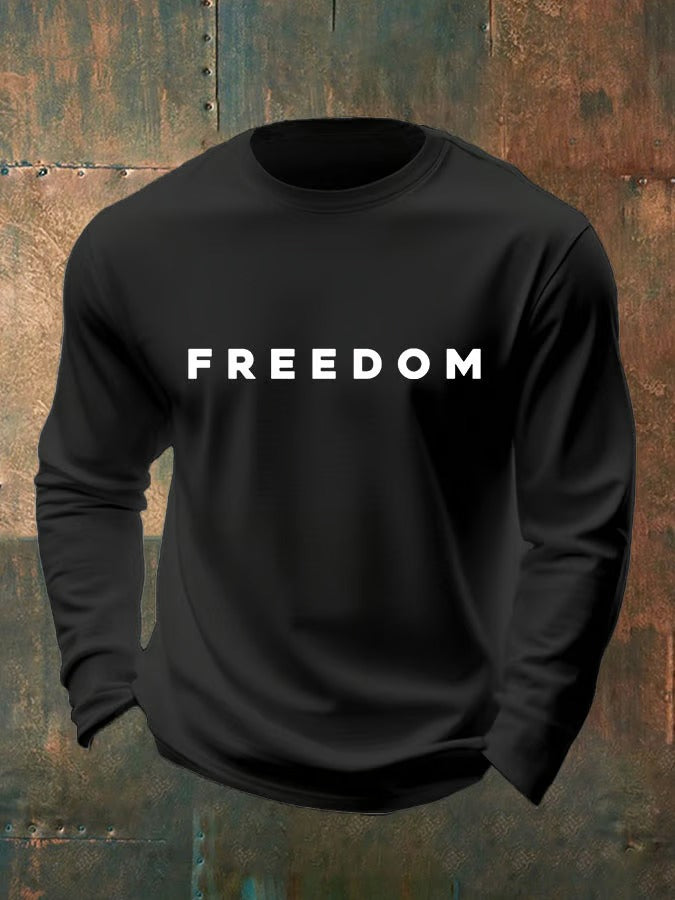 Men's Freedom Print Crew Neck T-Shirt