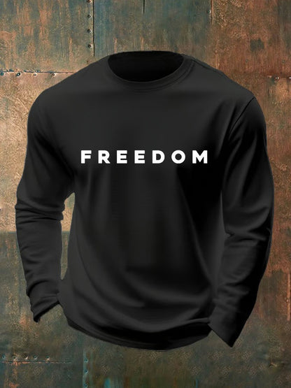 Men's Freedom Print Crew Neck T-Shirt