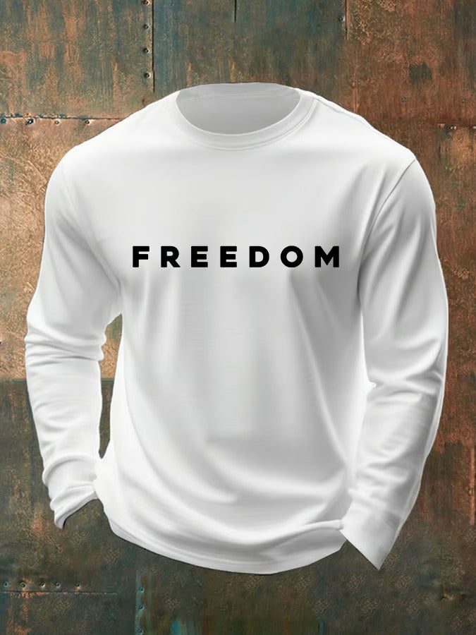 Men's Freedom Print Crew Neck T-Shirt