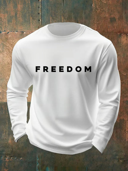 Men's Freedom Print Crew Neck T-Shirt