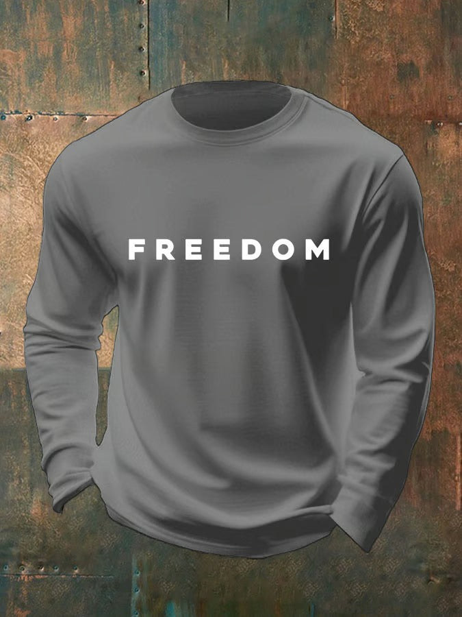 Men's Freedom Print Crew Neck T-Shirt