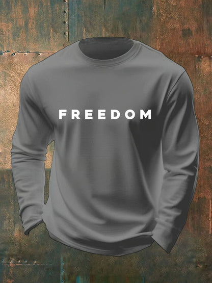 Men's Freedom Print Crew Neck T-Shirt