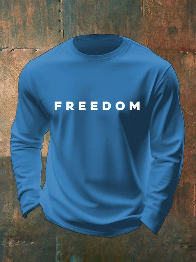 Men's Freedom Print Crew Neck T-Shirt