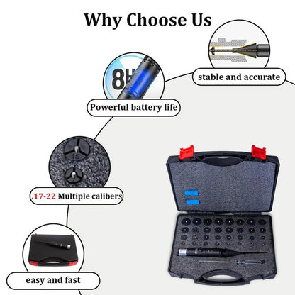 Universal Laser Bore Sighter Kit — Red/Green Aperture, 32 Adapters for All Calibers
