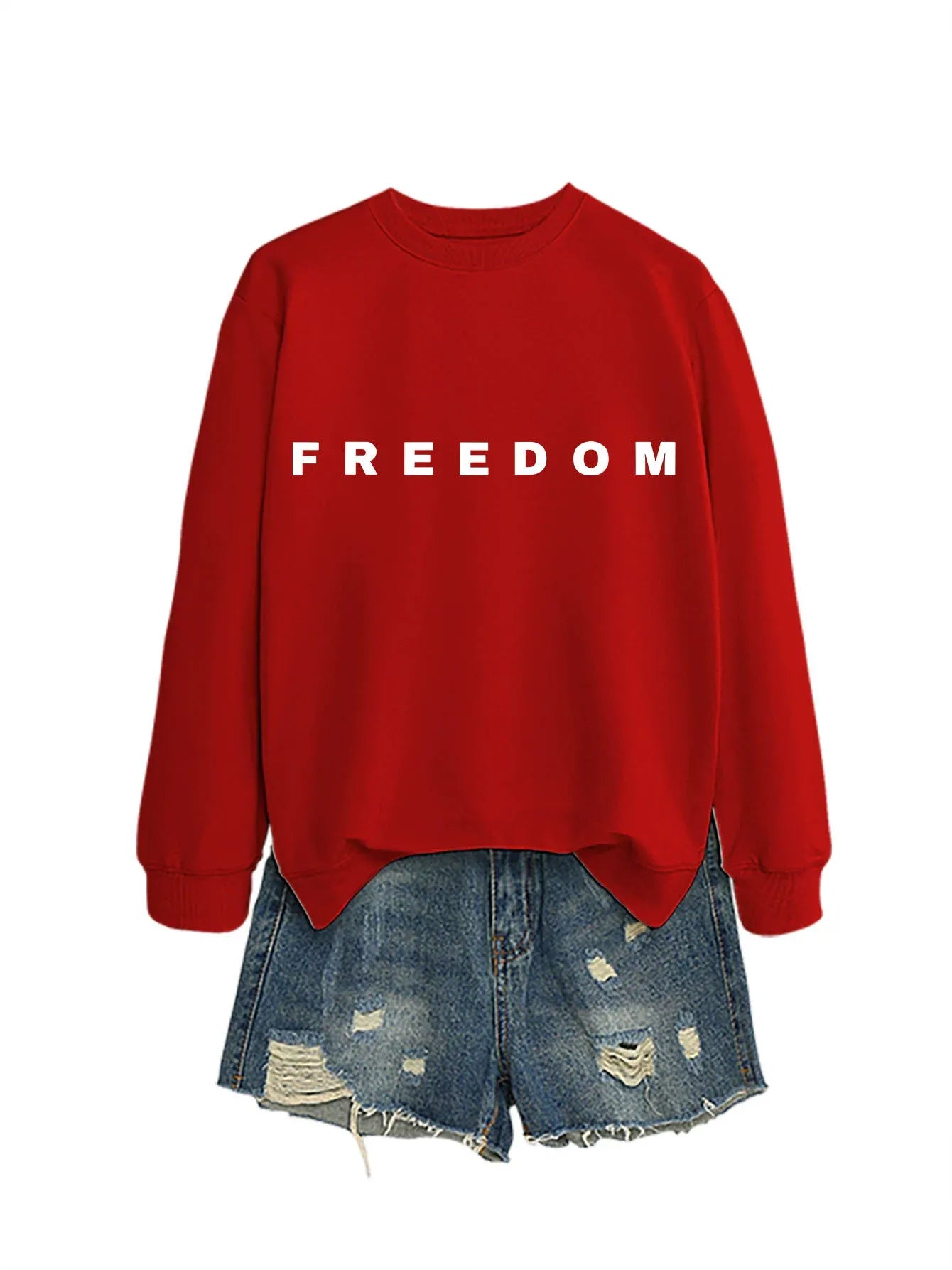 Women's Freedom Print Crew Neck T-Shirt