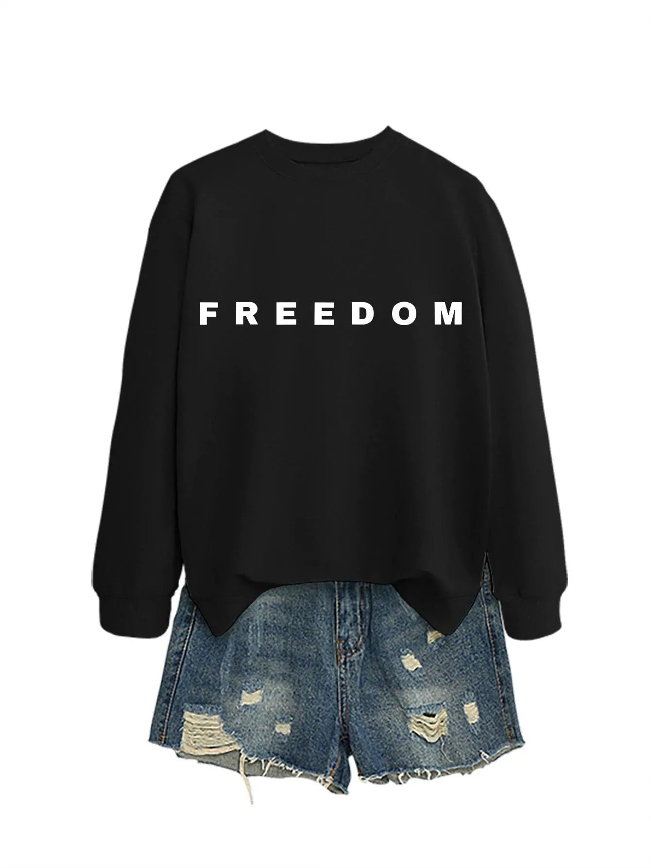 Women's Freedom Print Crew Neck T-Shirt