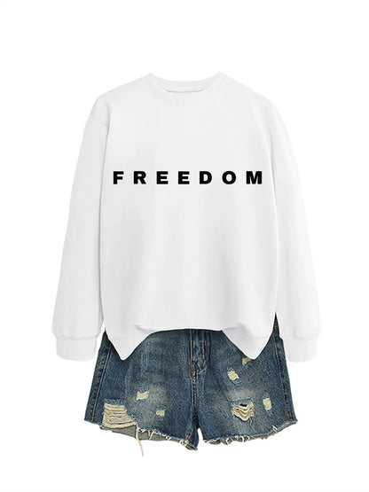 Women's Freedom Print Crew Neck T-Shirt