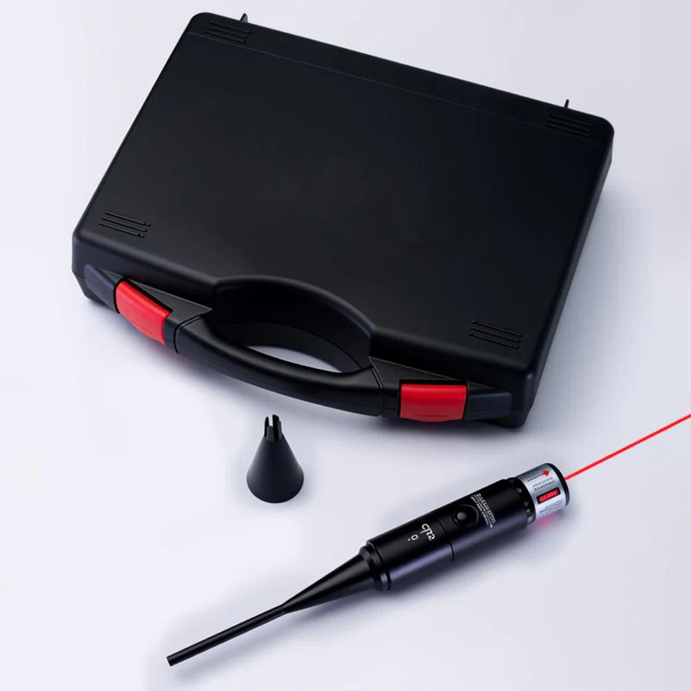 Universal Laser Bore Sighter Kit — Red/Green Aperture, 32 Adapters for All Calibers