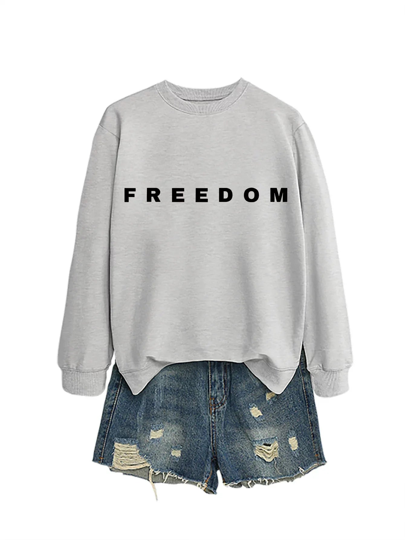 Women's Freedom Print Crew Neck T-Shirt